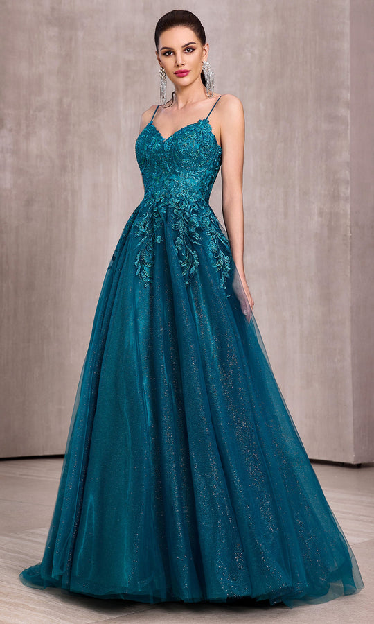 J'Adore Dresses J28026 - Embroidered Sweetheart Sparkle Tulle Gown
