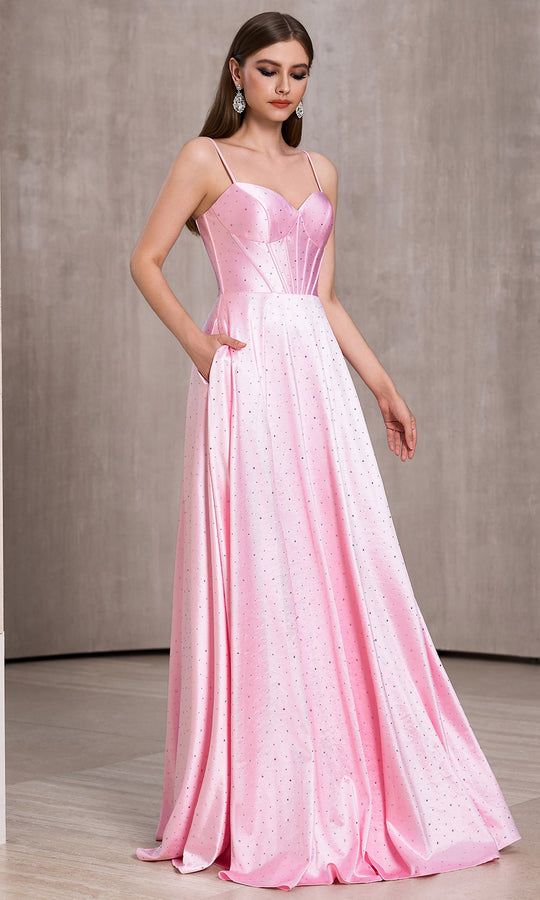 J'Adore Dresses J28036 - Beaded Jersey A-Line Evening Gown