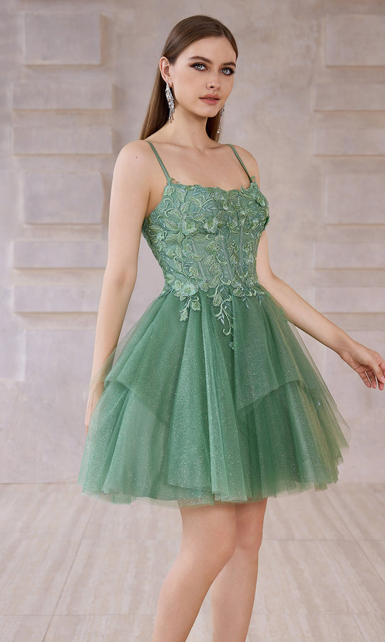 J'Adore Dresses J28086 - Floral Embroidered Bodice Sleeveless Dress