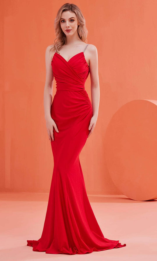J'Adore Dresses J22025 - V-Neck Sleeveless Prom Dress
