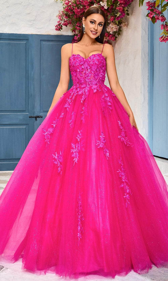 J'Adore Dresses J25029 - Lace-Up Back Sleeveless Ballgown