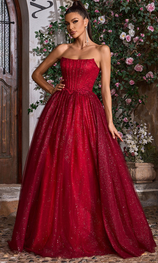 J'Adore Dresses J26008 - Corset Sparkle Ballgown with Lace Up Back