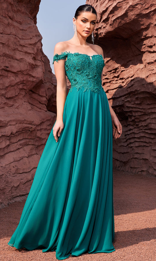 J'Adore Dresses J27002 - Floral Embroidered A-Line Gown