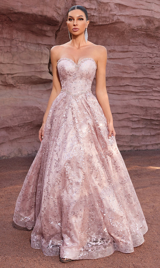 J'Adore Dresses J27030 - Glitter Tulle Lace-Up Back Ballgown
