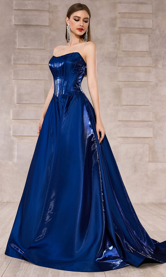 J'Adore Dresses J28001 - Semi-Sweetheart Basque Waist Ballgown