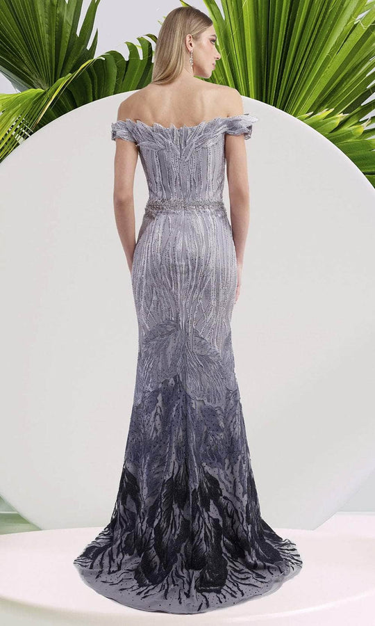 Janique 15150 - Illusion Neckline Beaded Gown