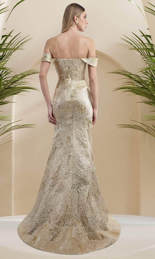 Janique 24982 - Drop Off Shoulder Mermaid Gown