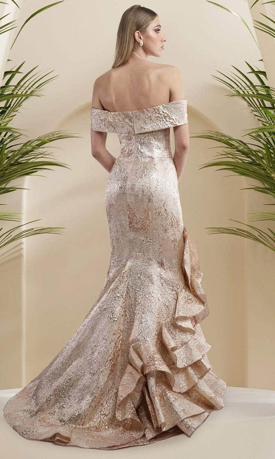 Janique 24983 - Straight Off-Shoulder Mermaid Gown