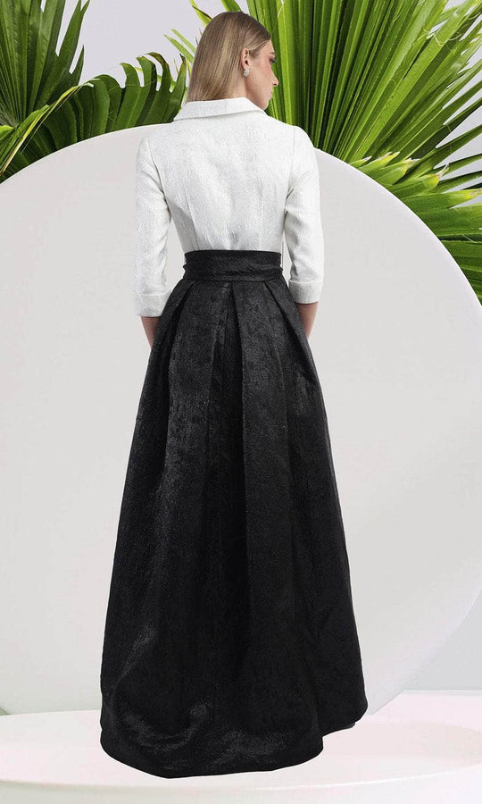 Janique 24988 - Folded Sleeve Pleated Gown