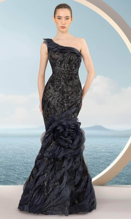 Janique 2509 - One Shoulder Embellished Evening Dress