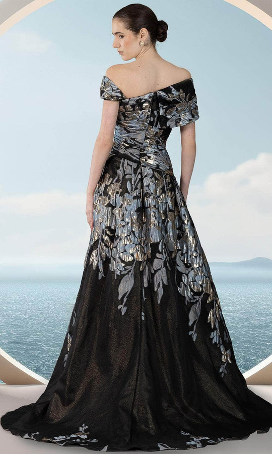 Janique 251019 - Asymmetrical Off Shoulder Evening Dress