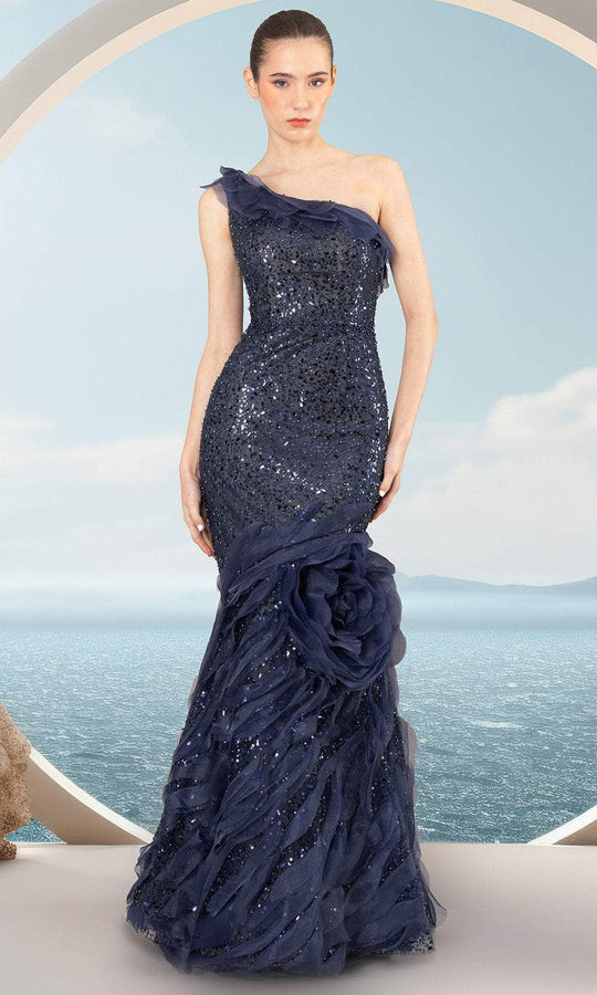 Janique 3509 - Rosette Ornate Evening Dress