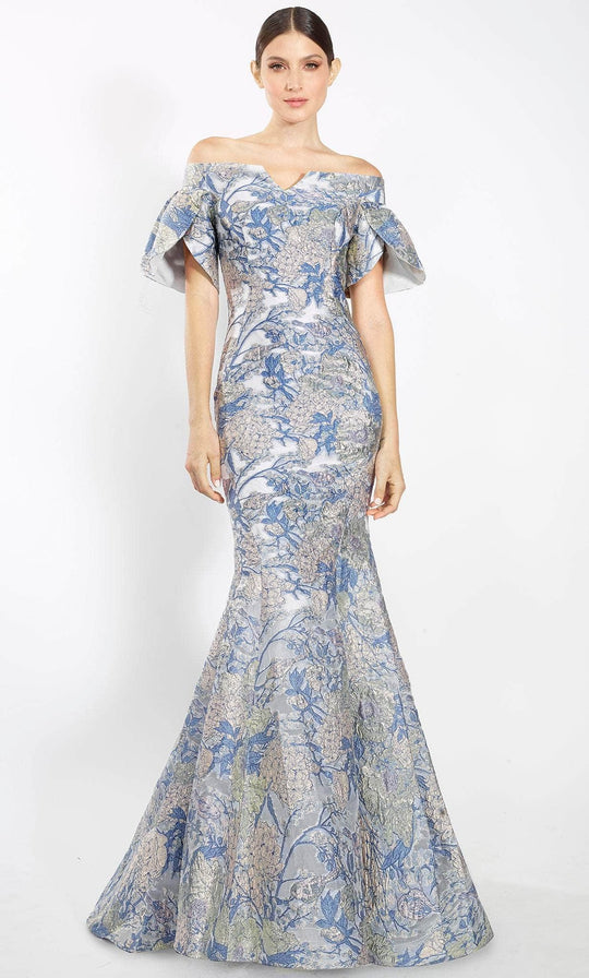 Janique 3941 - Flutter Sleeve Trumpet Evening Gown