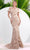 Janique W3015 - Embellished Floral Lace Gown Prom Dresses 2 / Champagne