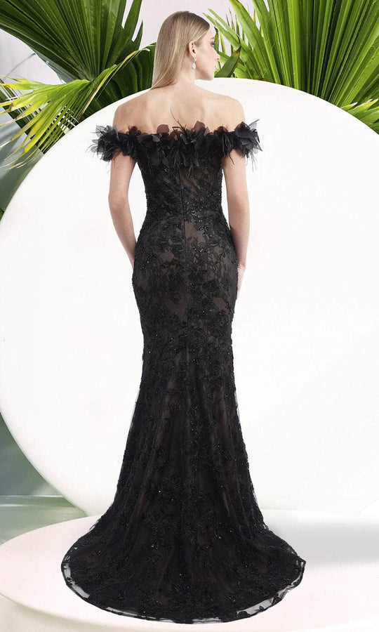 Janique W3015 - Embellished Floral Lace Gown