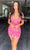 Jasz Couture 1225 - Bedazzled V-Neck Cocktail Dress Special Occasion Dress 000 / Pink