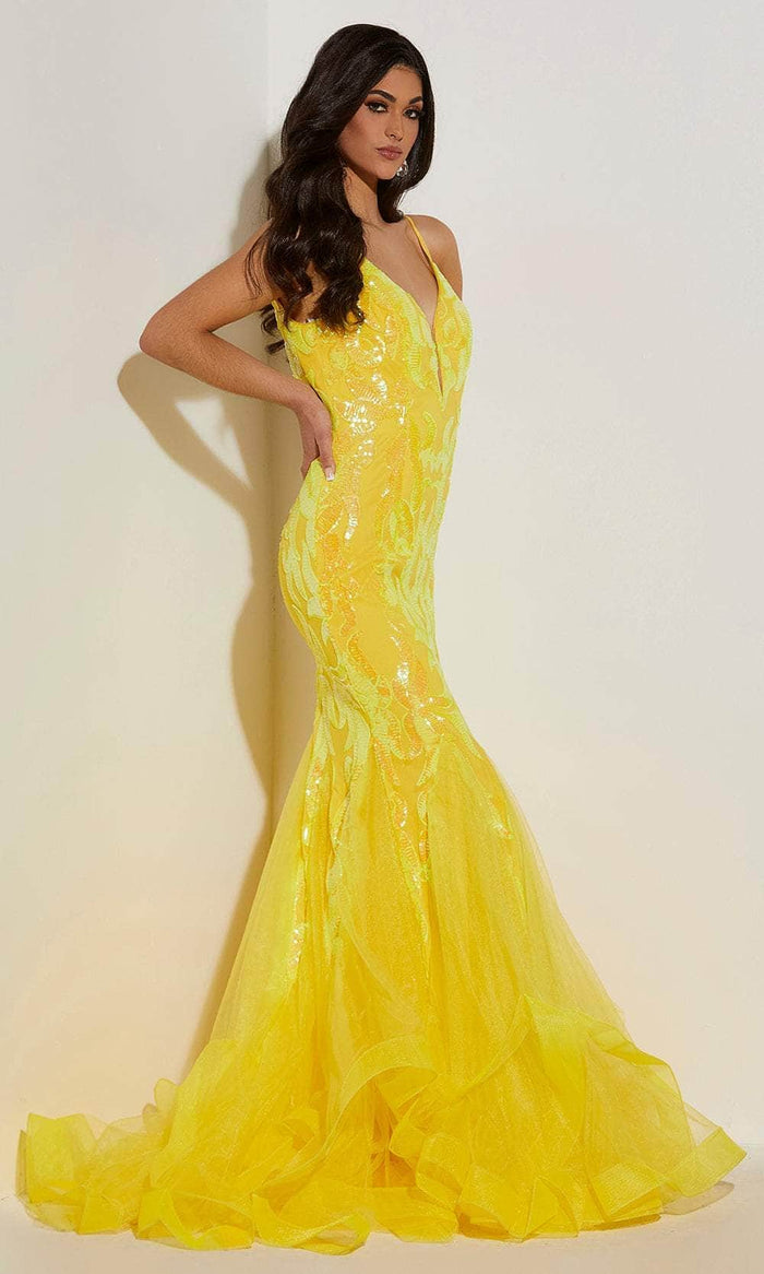 Jasz Couture 7443 - Sequin Mermaid Prom Dress Prom Dresses 4 / Yellow