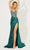 Jasz Couture 7502 - Sequin High Slit Prom Dress Special Occasion Dress 000 / Teal