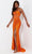 Jasz Couture 7503 - Spaghetti Strap Bustier Prom Dress Special Occasion Dress 000 / Orange