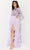 Jasz Couture 7504 - Feathered Slit Prom Dress Special Occasion Dress 000 / Lilac