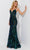 Jasz Couture 7536 - Embroidered Sleeveless Corset Prom Dress Special Occasion Dress 000 / Black/Green