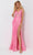 Jasz Couture 7547 - V-Neck Sequin Embellished Prom Dress Special Occasion Dress 000 / Hot Pink