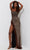 Jasz Couture 7560 - Feather Trimmed Sequin Prom Dress Special Occasion Dress 000 / Copper