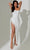 Jasz Couture 7560 - Feather Trimmed Sequin Prom Dress Special Occasion Dress 000 / White