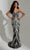 Jasz Couture 7567 - Sleeveless Fringe Embellished Evening Dress Special Occasion Dress 000 / Black/Silver