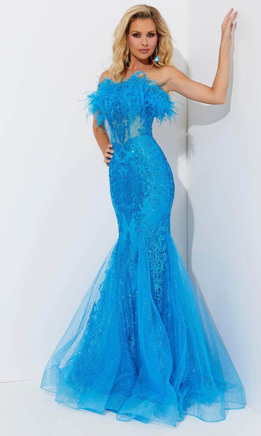 Jasz Couture 7572 - Feather Strapless Prom Dress