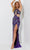 Jasz Couture 7577 - Sleeveless Cut-Out Detailed Prom Dress Special Occasion Dress 000 / Purple/Multi