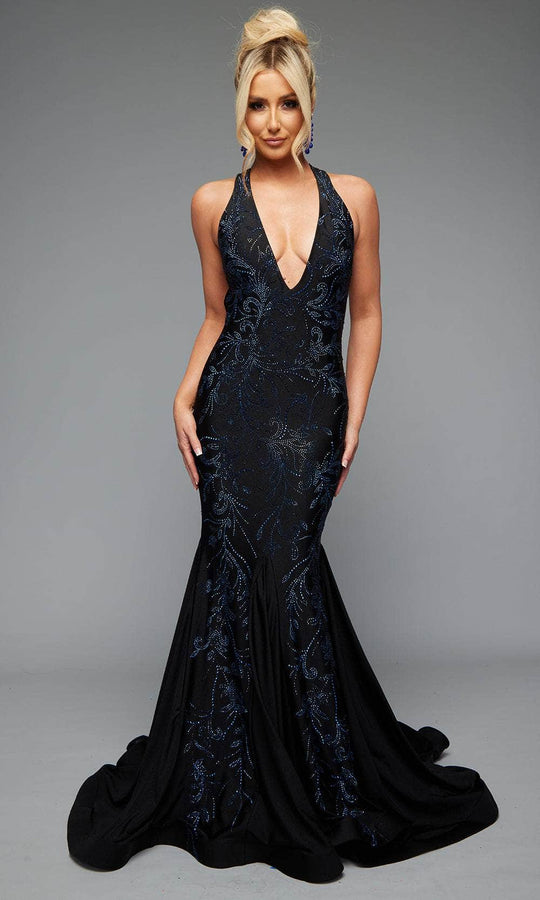 Jasz Couture 7609 - Rhinestone Embellished Mermaid Gown