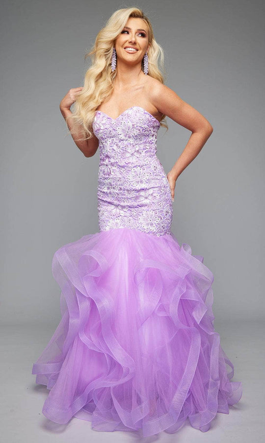 Jasz Couture 7617 - Elegant Mermaid Dress with Lace and Tulle