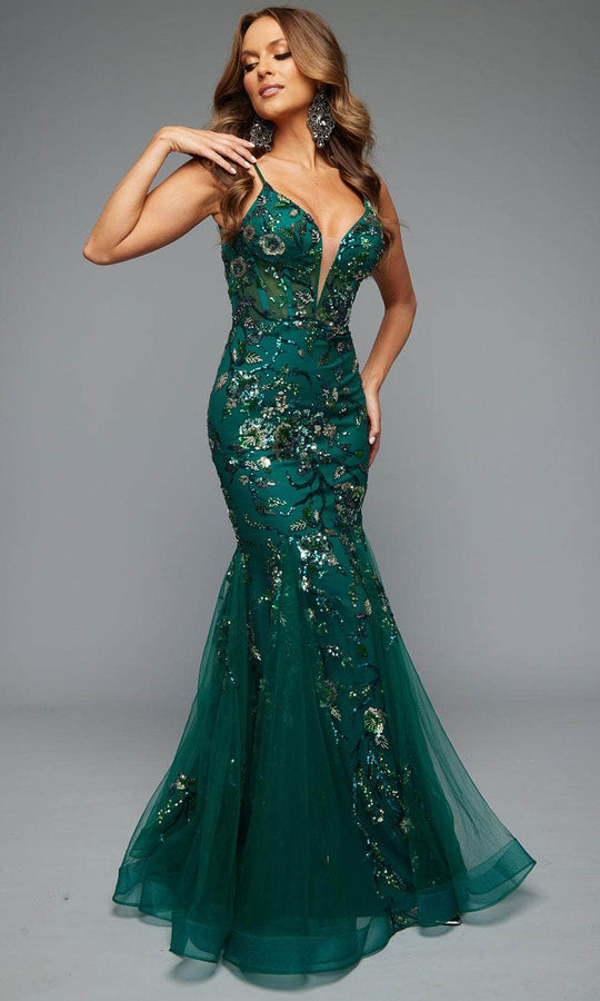 Jasz Couture 7619 - Floral Embroidered Mermaid Gown