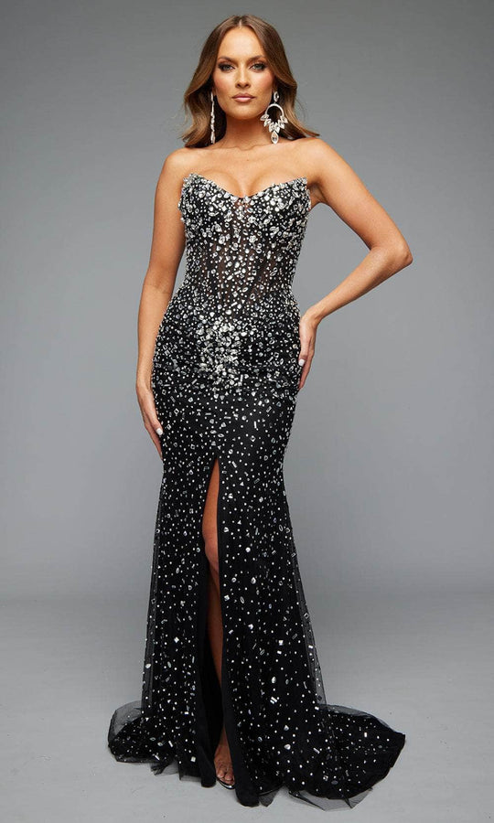 Jasz Couture 7626 - Strapless Beaded Corset Sheath Dress