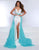 Johnathan Kayne - 2306 Plunging Sweetheart A-Line Evening Dress Evening Dresses 00 / White-Aqua