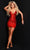 Johnathan Kayne 2704S - Plunging Neck Sequin Cocktail Dress Special Occasion Dress 00 / Red