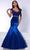 Johnathan Kayne 2724 - Beaded Velvet Mermaid Gown Special Occasion Dress 00 / Royal