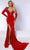 Johnathan Kayne 2727 - Queen Anne Neckline Velvet Gown Evening Dresses 00 / Red