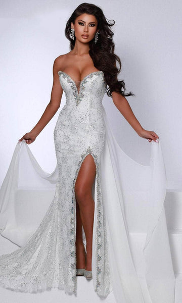 open lace back dress Nina Canacci 4410 Size 12 Baby Blue Fitted Sequin Long Prom Dress Slit Low Back Formal Gown V Neck