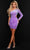 Johnathan Kayne 2762 - Bejeweled One Shoulder Cocktail Dress Special Occasion Dress 00 / Violet