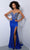 Johnathan Kayne 2820 - Beaded Corset Slit Evening Dress Evening Dresses 00 / Royal