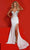 Johnathan Kayne 2820 - Beaded Corset Slit Evening Dress Evening Dresses 00 / White