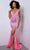 Johnathan Kayne 2829 - Sequin V-neck Evening Dress Evening Dresses 00 / Hot Pink