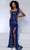 Johnathan Kayne 2844 - Geometric Sequin Asymmetric Prom Dress Prom Dresses 00 / Royal