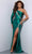 Johnathan Kayne 2859 - One-Shoulder Long Sleeve Open Back Prom Gown Prom Dresses 00 / Emerald