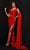 Johnathan Kayne 2861 - Asymmetric Cutout Back Evening Dress Prom Dresses 00 / Red