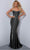 Johnathan Kayne 2863 - Striped Scoop Neck Evening Dress Evening Dresses 00 / Black-White
