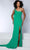 Johnathan Kayne 2864 - Crystal Accent Evening Dress with Slit Evening Dresses 00 / Kelly Green