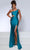 Johnathan Kayne 2894 - Asymmetric Sheath Prom Dress with Slit Prom Dresses 00 / Teal